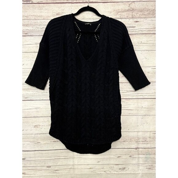 Express V Neck Bat Wing Half Sleeve Knit Sweater XL - Picture 1 of 8